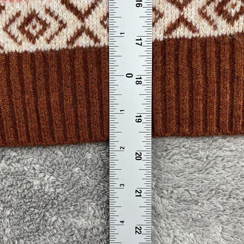 American Eagle Mock Neck‎ Cropped Fair Isle Pattern Close Knit Sweater Medium - Picture 6 of 16